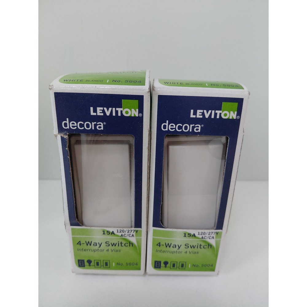 Leviton Decora 4-Way Switch White 15A 120/277V No. 5604 Lot of 2